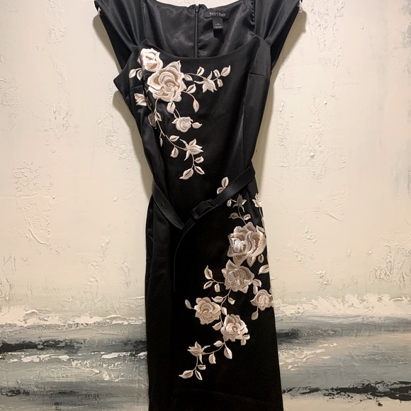 White House black Market Cap sleeve satin dress. - Picture 3 of 5